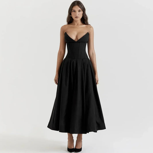 Elegant Strapless Corset Dress